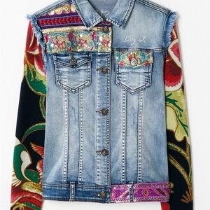 Desigual Embellished Denim Jacket Size Small